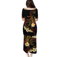Personalised Papua New Guinea Sepik Puletasi Plumeria Floral Tribal Pattern - Polynesian Pride