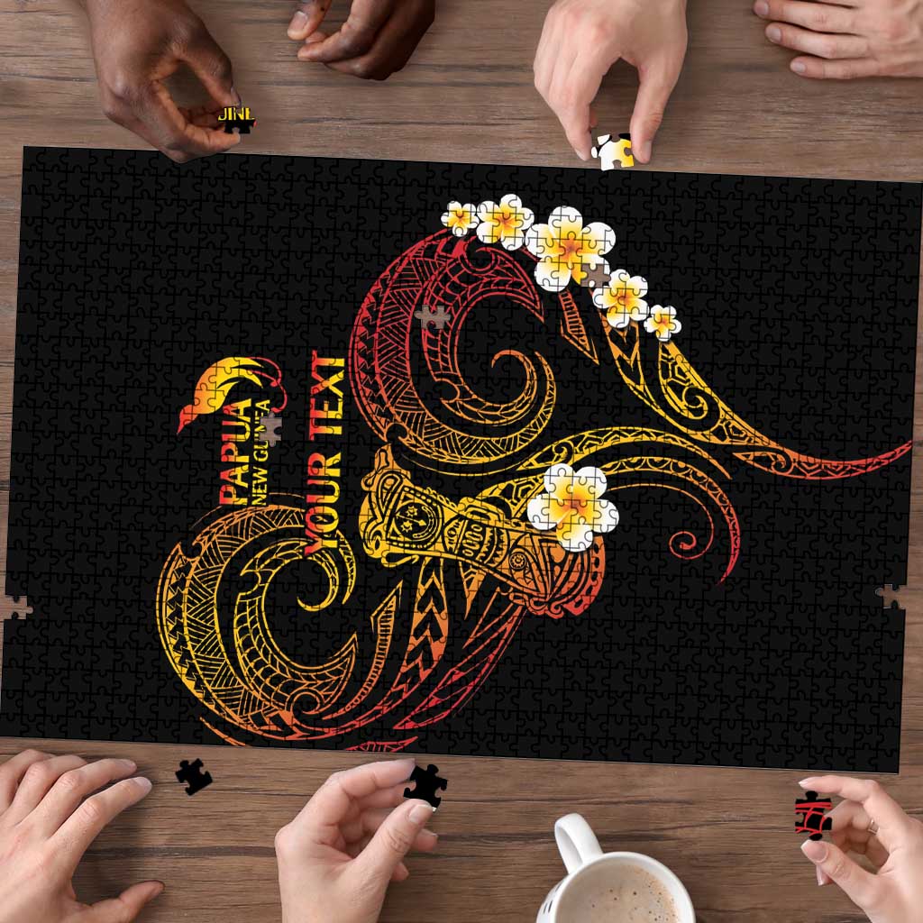 Personalised Papua New Guinea Sepik Puzzle Plumeria Floral Tribal Pattern - Polynesian Pride