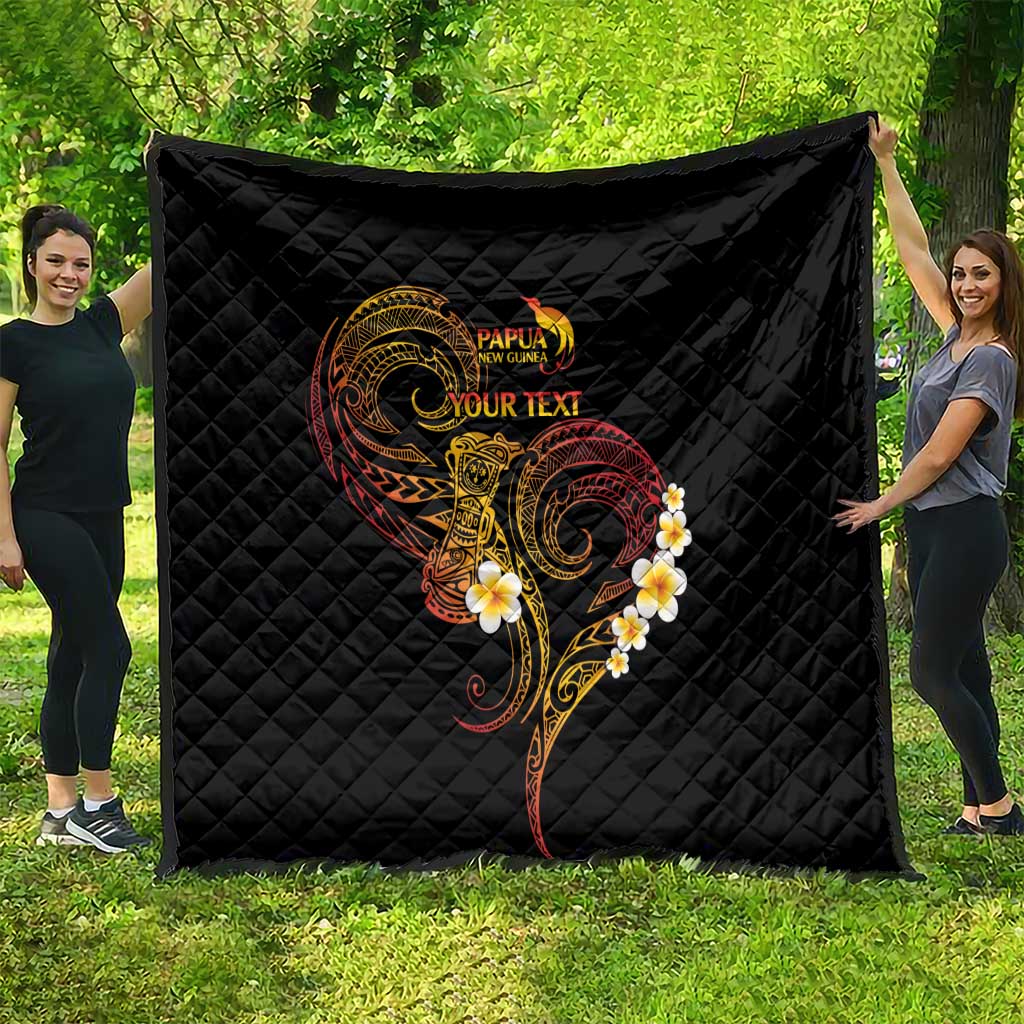 Personalised Papua New Guinea Sepik Quilt Plumeria Floral Tribal Pattern - Polynesian Pride