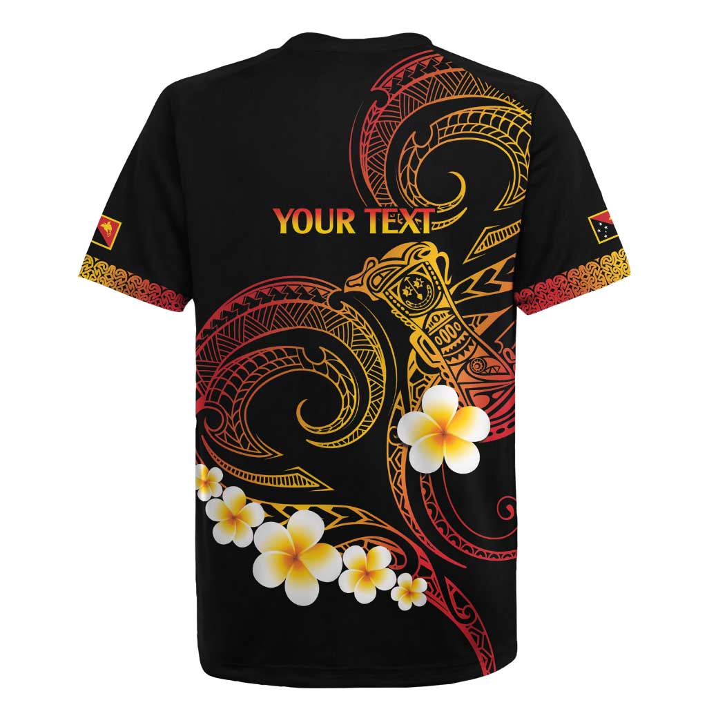 Personalised Papua New Guinea Sepik Rugby Jersey Plumeria Floral Tribal Pattern - Polynesian Pride
