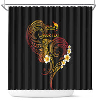 Personalised Papua New Guinea Sepik Shower Curtain Plumeria Floral Tribal Pattern - Polynesian Pride