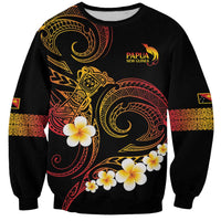 Personalised Papua New Guinea Sepik Sweatshirt Plumeria Floral Tribal Pattern - Polynesian Pride