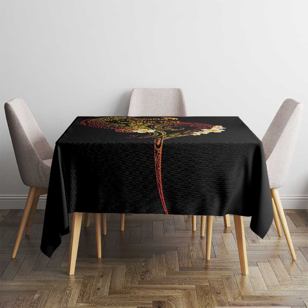 Personalised Papua New Guinea Sepik Tablecloth Plumeria Floral Tribal Pattern - Polynesian Pride
