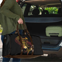 Personalised Papua New Guinea Sepik Travel Bag Plumeria Floral Tribal Pattern - Polynesian Pride
