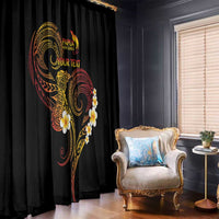 Personalised Papua New Guinea Sepik Window Curtain Plumeria Floral Tribal Pattern - Polynesian Pride