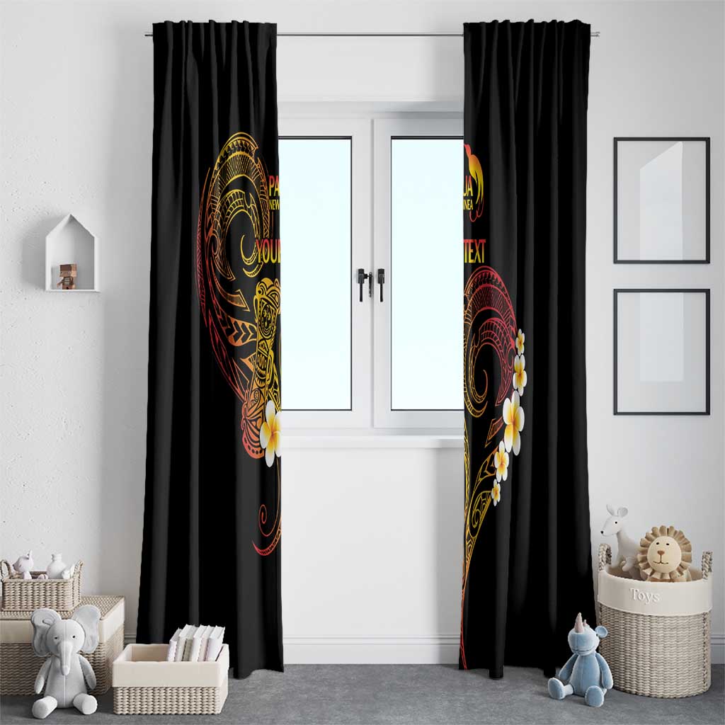Personalised Papua New Guinea Sepik Window Curtain Plumeria Floral Tribal Pattern - Polynesian Pride