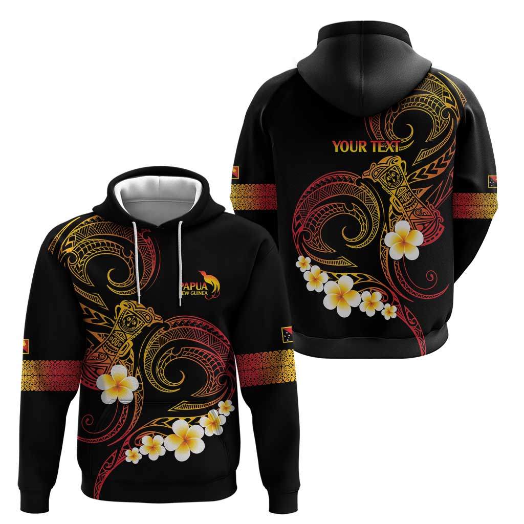 Personalised Papua New Guinea Sepik Zip Hoodie Plumeria Floral Tribal Pattern - Polynesian Pride