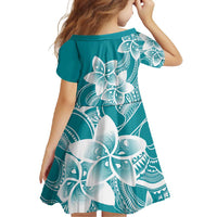 Polynesian Plumeria Flowers Tribal Family Matching Summer Maxi Dress and Hawaiian Shirt Pacific Tattoo Teal Style - Polynesian Pride