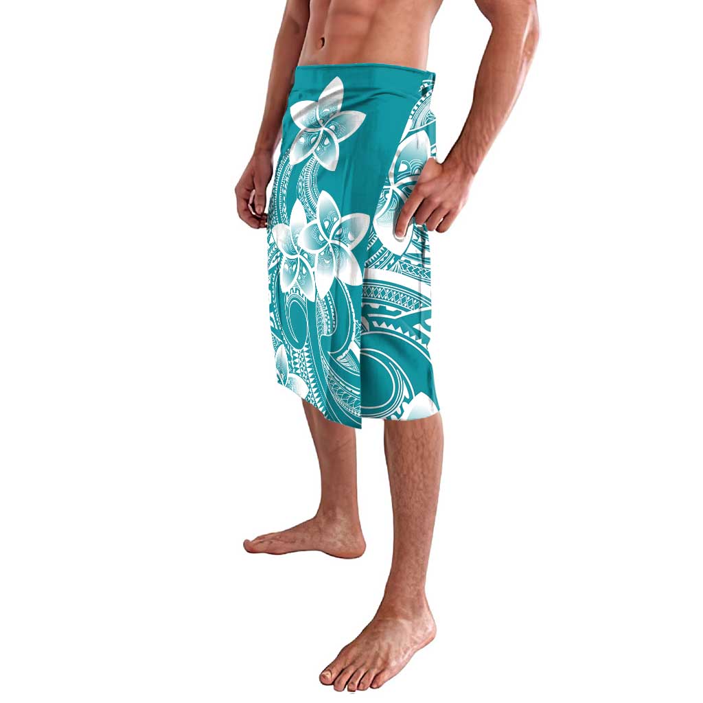 Polynesian Plumeria Flowers Tribal Lavalava Pacific Tattoo Teal Style - Polynesian Pride