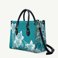 Polynesian Plumeria Flowers Tribal Leather Bag Pacific Tattoo Teal Style - Polynesian Pride
