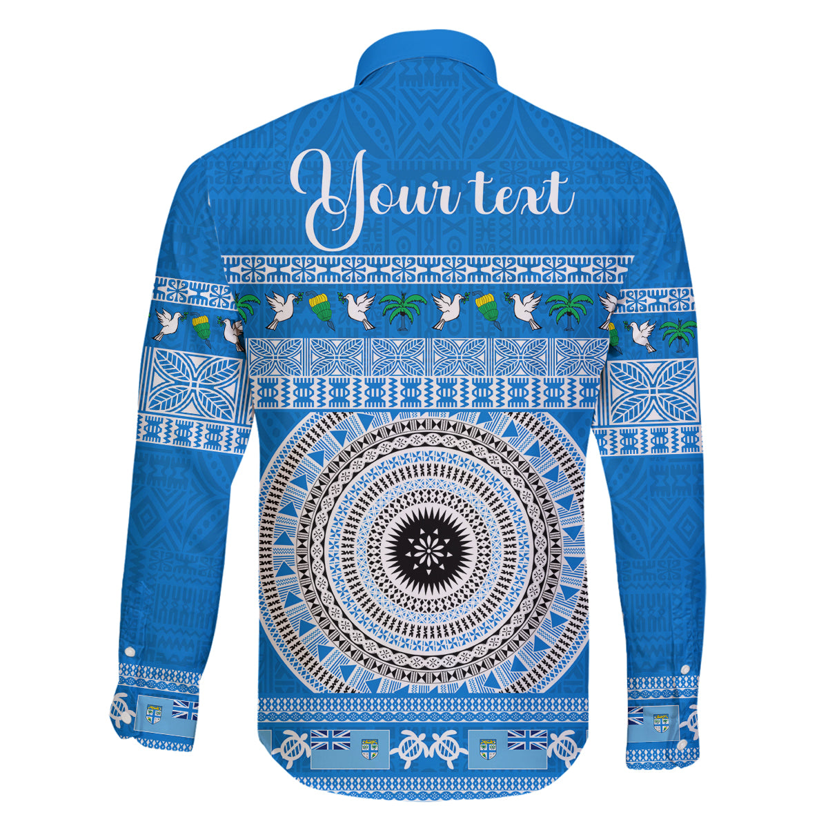 Personalised Fiji Marau Na Kerisimasi Family Matching Puletasi Dress and Hawaiian Shirt Merry Christmas Tapa Pattern Blue Style LT9 - Polynesian Pride