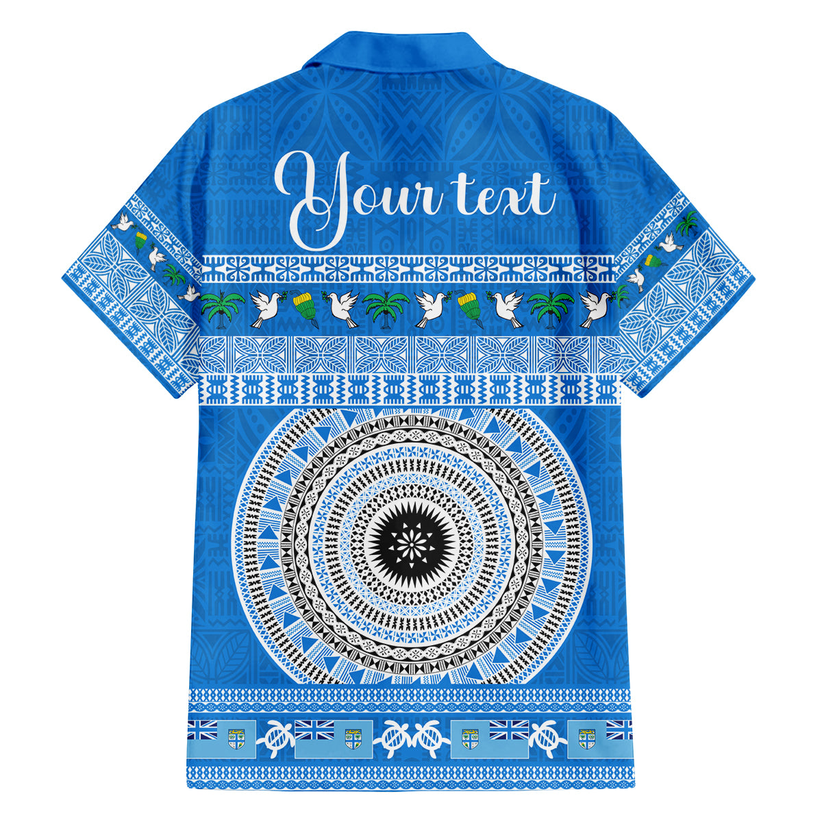 Personalised Fiji Marau Na Kerisimasi Family Matching Summer Maxi Dress and Hawaiian Shirt Merry Christmas Tapa Pattern Blue Style LT9 - Polynesian Pride