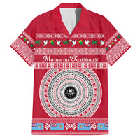 Personalised Fiji Marau Na Kerisimasi Family Matching Long Sleeve Bodycon Dress and Hawaiian Shirt Merry Christmas Tapa Pattern Red Style LT9 Dad's Shirt - Short Sleeve Red - Polynesian Pride