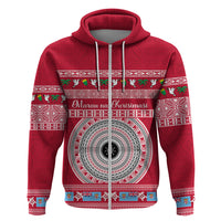 Personalised Fiji Marau Na Kerisimasi Hoodie Merry Christmas Tapa Pattern Red Style LT9 - Polynesian Pride