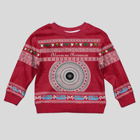 Personalised Fiji Marau Na Kerisimasi Kid Ugly Christmas Sweater Merry Christmas Tapa Pattern Red Style LT9 Kid Red - Polynesian Pride