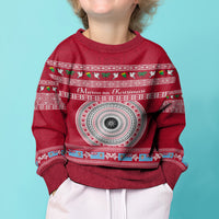 Personalised Fiji Marau Na Kerisimasi Kid Ugly Christmas Sweater Merry Christmas Tapa Pattern Red Style LT9 - Polynesian Pride