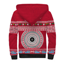 Personalised Fiji Marau Na Kerisimasi Sherpa Hoodie Merry Christmas Tapa Pattern Red Style LT9 - Polynesian Pride