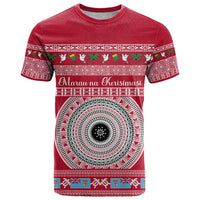 Personalised Fiji Marau Na Kerisimasi T Shirt Merry Christmas Tapa Pattern Red Style LT9 Red - Polynesian Pride