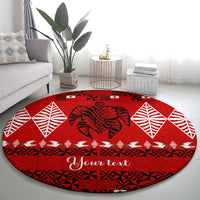 Personalised Tonga Kilisimasi Fiefia Round Carpet Merry Christmas with Turtle Ngatu Pattern LT9 - Polynesian Pride