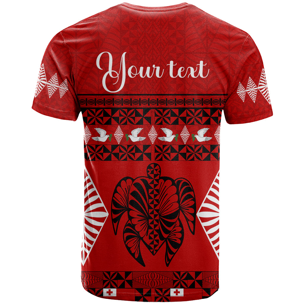 Personalised Tonga Kilisimasi Fiefia T Shirt Merry Christmas with Turtle Ngatu Pattern LT9 - Polynesian Pride
