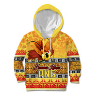 PNG Hamamas Krismas Kid Hoodie Papua New Guinea Bird Of Paradise Merry Christmas Gold Style LT9 Hoodie Gold - Polynesian Pride