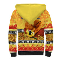 PNG Hamamas Krismas Sherpa Hoodie Papua New Guinea Bird Of Paradise Merry Christmas Gold Style LT9 - Polynesian Pride