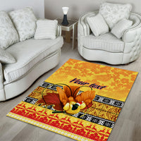 Personalised PNG Hamamas Krismas Area Rug Papua New Guinea Bird Of Paradise Merry Christmas Gold Style LT9 - Polynesian Pride
