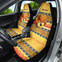 Personalised PNG Hamamas Krismas Car Seat Cover Papua New Guinea Bird Of Paradise Merry Christmas Gold Style LT9 - Polynesian Pride