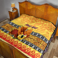 Personalised PNG Hamamas Krismas Quilt Papua New Guinea Bird Of Paradise Merry Christmas Gold Style LT9 - Polynesian Pride