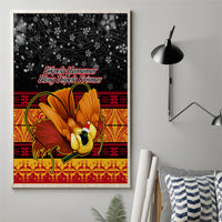 PNG Hamamas Krismas Canvas Wall Art Papua New Guinea Bird Of Paradise Merry Christmas Black Style LT9 - Polynesian Pride