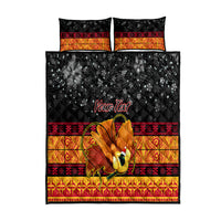 Personalised PNG Hamamas Krismas Quilt Bed Set Papua New Guinea Bird Of Paradise Merry Christmas Black Style LT9 Black - Polynesian Pride