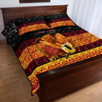 Personalised PNG Hamamas Krismas Quilt Bed Set Papua New Guinea Bird Of Paradise Merry Christmas Black Style LT9 - Polynesian Pride