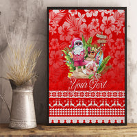 Personalised Hawaii Mele Kalikimaka Canvas Wall Art Santa Beach Merry Christmas LT9 - Polynesian Pride