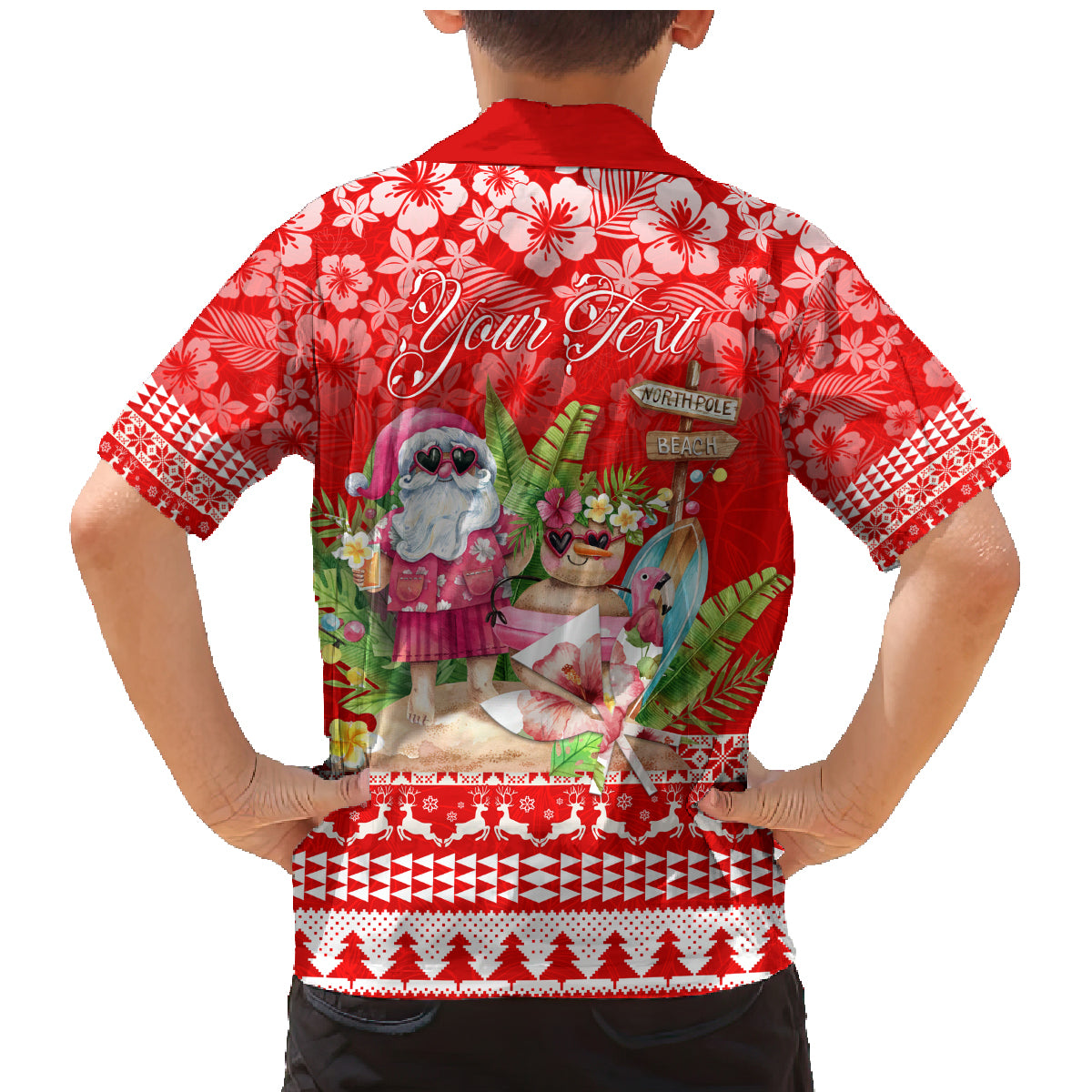 Personalised Hawaii Mele Kalikimaka Family Matching Mermaid Dress and Hawaiian Shirt Santa Beach Merry Christmas LT9 - Polynesian Pride