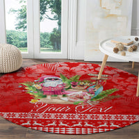Personalised Hawaii Mele Kalikimaka Round Carpet Santa Beach Merry Christmas LT9 - Polynesian Pride