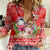 Personalised Hawaii Mele Kalikimaka Women Casual Shirt Santa Beach Merry Christmas LT9 Female Red - Polynesian Pride