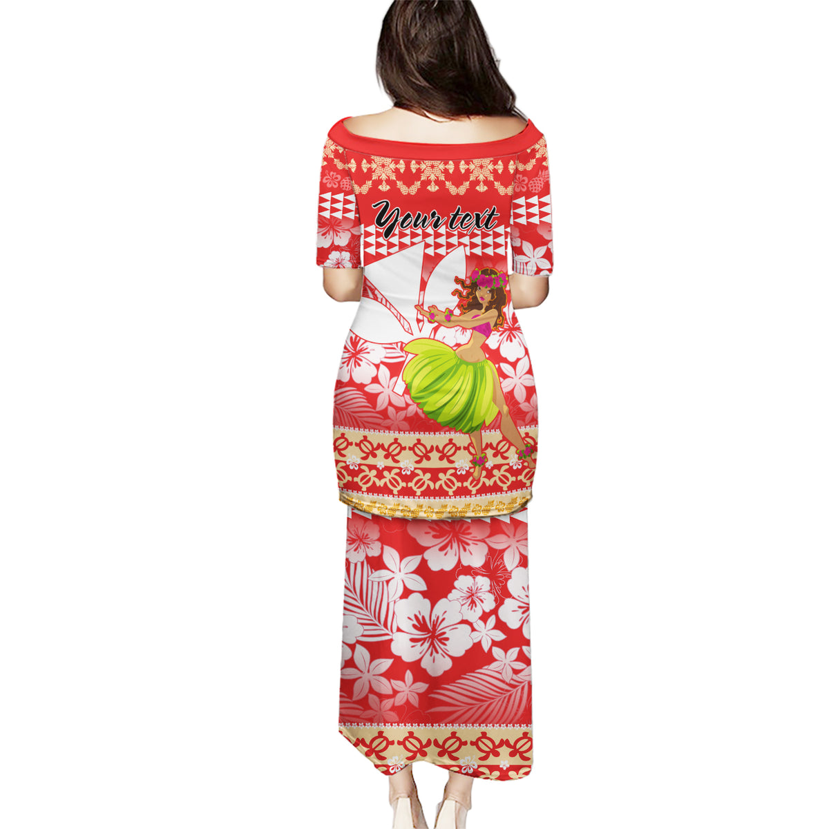 Personalised Hawaii Mele Kalikimaka Puletasi Santa Claus and Hula Dancing Merry Christmas LT9 - Polynesian Pride