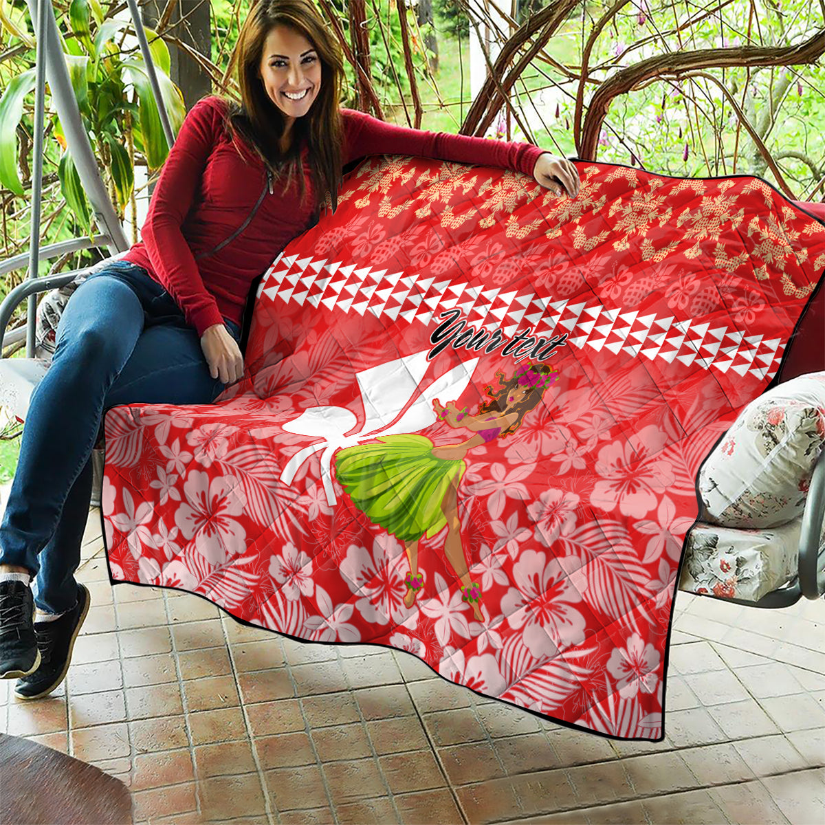 Personalised Hawaii Mele Kalikimaka Quilt Santa Claus and Hula Dancing Merry Christmas LT9 - Polynesian Pride