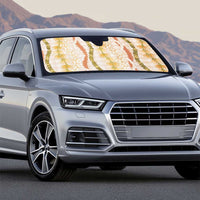 Hawaiian Ohia Lehua Lei Auto Sun Shade Plaid Palaka Ahiehie Pattern - Polynesian Pride