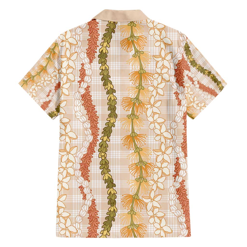 Hawaiian Ohia Lehua Lei Family Matching Long Sleeve Bodycon Dress and Hawaiian Shirt Plaid Palaka Ahiehie Pattern - Polynesian Pride