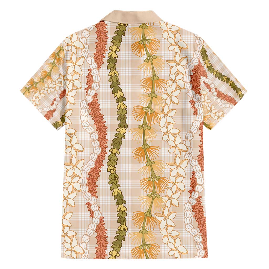 Hawaiian Ohia Lehua Lei Family Matching Short Sleeve Bodycon Dress and Hawaiian Shirt Plaid Palaka Ahiehie Pattern - Polynesian Pride