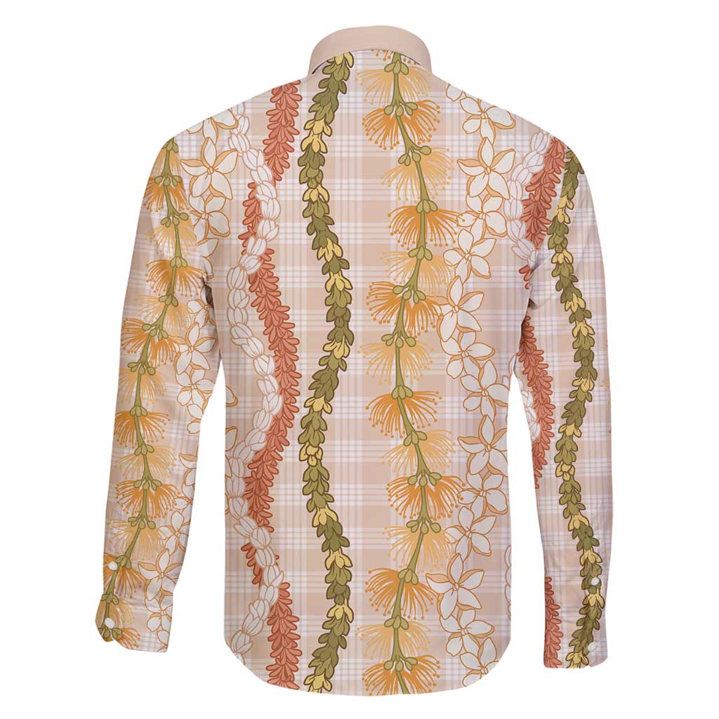 Hawaiian Ohia Lehua Lei Family Matching Tank Maxi Dress and Hawaiian Shirt Plaid Palaka Ahiehie Pattern - Polynesian Pride