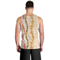 Hawaiian Ohia Lehua Lei Men Tank Top Plaid Palaka Ahiehie Pattern - Polynesian Pride