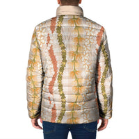 Hawaiian Ohia Lehua Lei Padded Jacket Plaid Palaka Ahiehie Pattern - Polynesian Pride