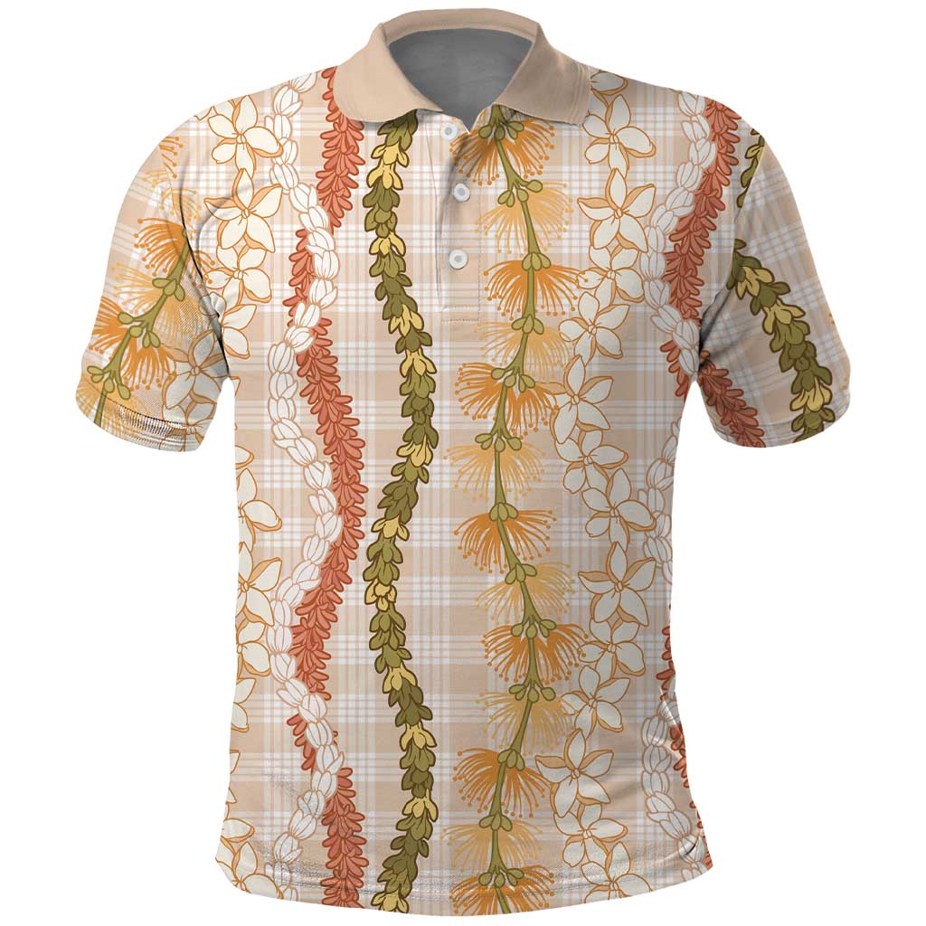 Hawaiian Ohia Lehua Lei Polo Shirt Plaid Palaka Ahiehie Pattern - Polynesian Pride