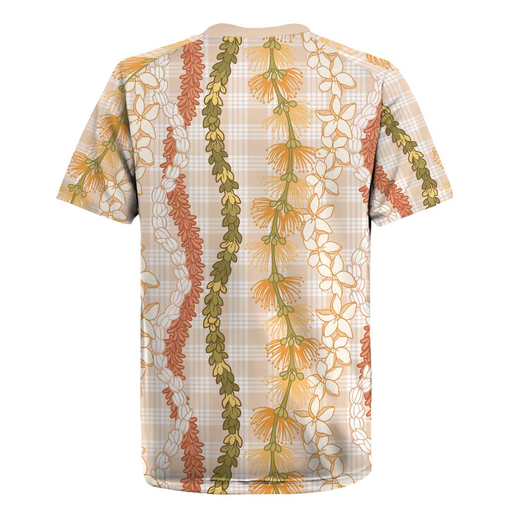 Hawaiian Ohia Lehua Lei Rugby Jersey Plaid Palaka Ahiehie Pattern - Polynesian Pride