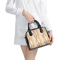 Hawaiian Ohia Lehua Lei Shoulder Handbag Plaid Palaka Ahiehie Pattern - Polynesian Pride