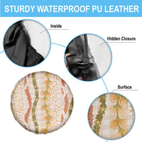 Hawaiian Ohia Lehua Lei Spare Tire Cover Plaid Palaka Ahiehie Pattern - Polynesian Pride