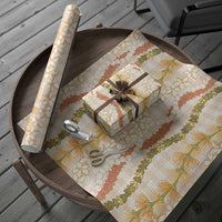 Hawaiian Ohia Lehua Lei Wrapping Paper Plaid Palaka Ahiehie Pattern - Polynesian Pride