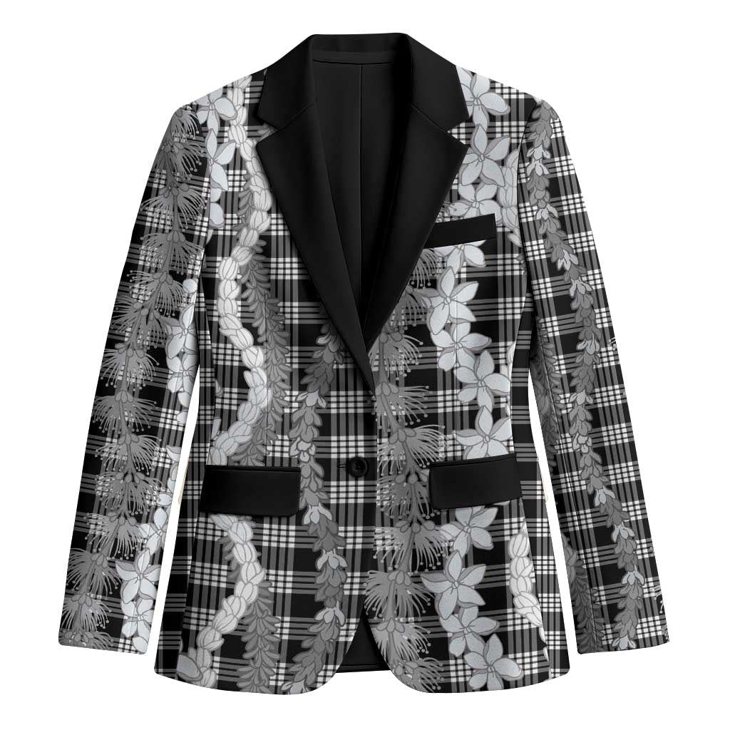 Hawaiian Ohia Lehua Lei Blazer Plaid Palaka Eleele Pattern - Polynesian Pride